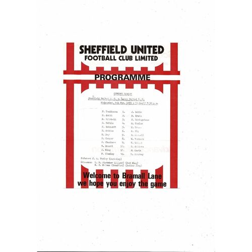 Sheffield United v Leeds United Central League Football Programme 1982/83