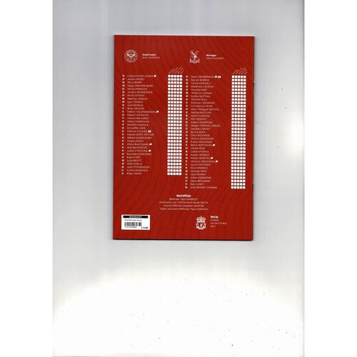 2025/26 Brentford v Crystal Palace Football Programme