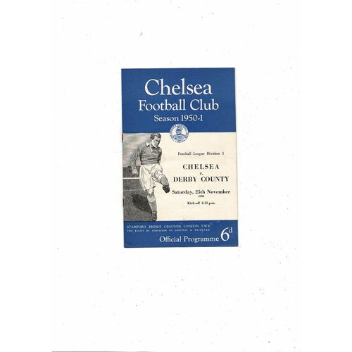 1950/51 Chelsea v Derby County Football Programme