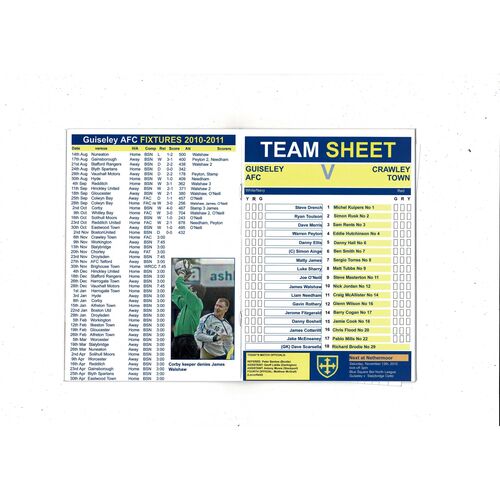 Guiseley v Redditch United FA Cup Football Programme 2010/11