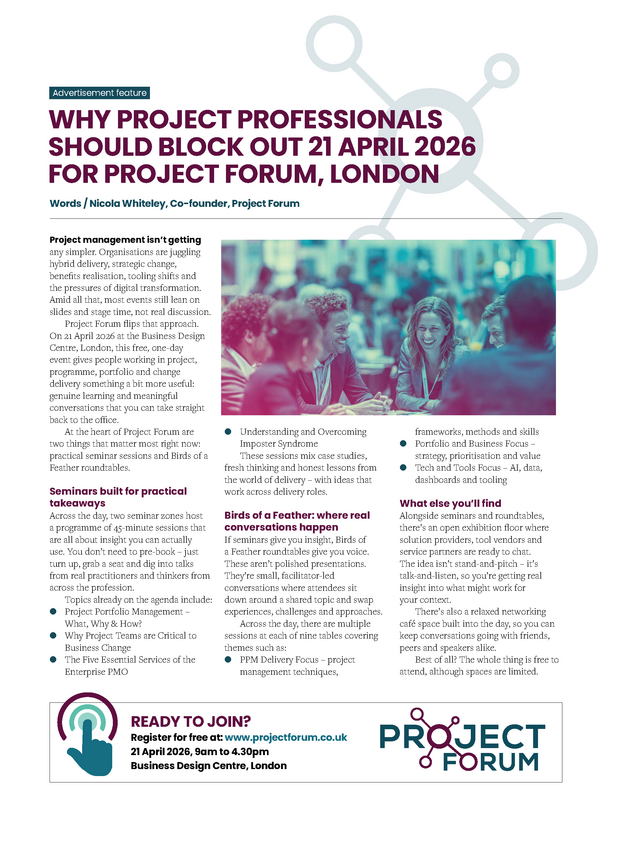 Project Forum Features in APM's Spring Project Magazine