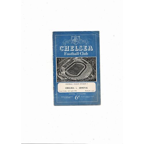 1952/53 Chelsea v Arsenal Football Programme