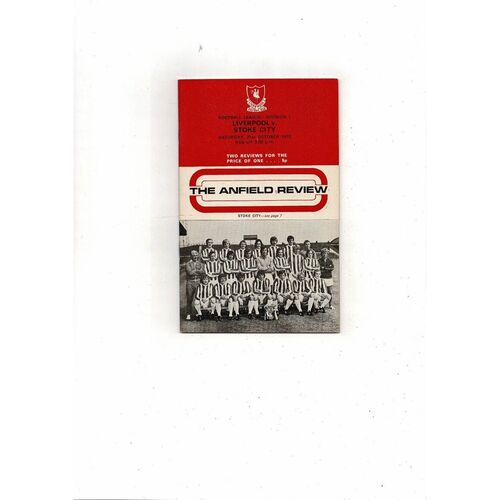 1972/73 Liverpool v Stoke City Football Programme + League Review