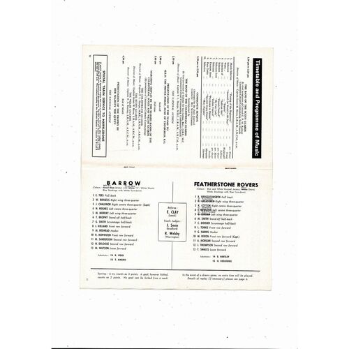 1967 Barrow v Featherstone Rovers Rugby League Challenge Cup Final Programme