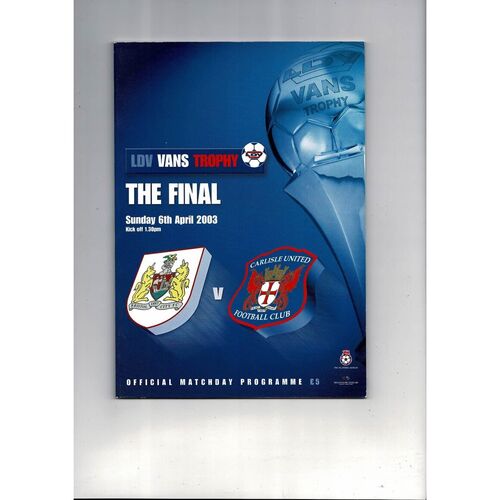 Freight Rover Daf & Autoglass Final  Football Programmes