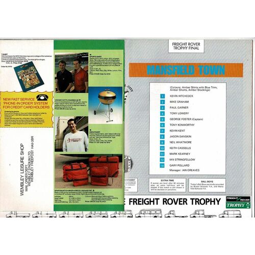 1987 Bristol City v Mansfield Town Freight Rover Trophy Final Football Programme