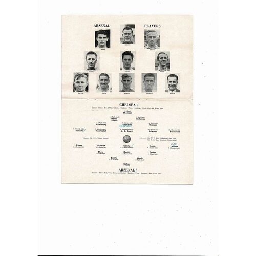 1952/53 Chelsea v Arsenal Football Programme