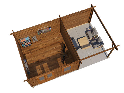 400cm x 400cm + 300cm Veranda