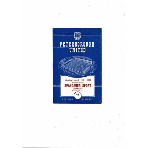 Peterborough United v Spandauer Sport Friendly Football Programme 1963/64