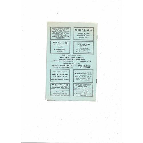 Carlisle United v Gravesend & Northfleet FA Cup Football Programme 1962/63