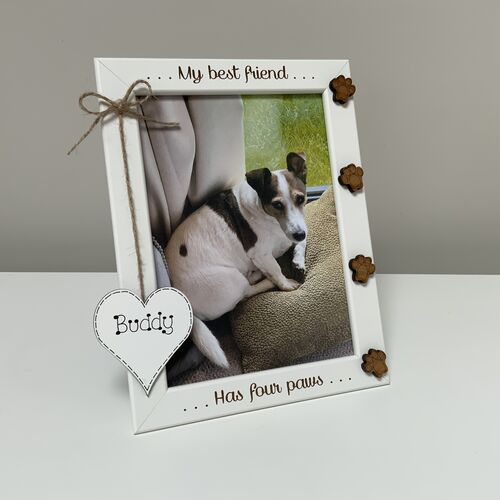 My best friend has four paws photo frame