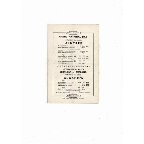 1958 Blackburn Rovers v Bolton Wanderers FA Cup Semi Final Programme @ Manchester City