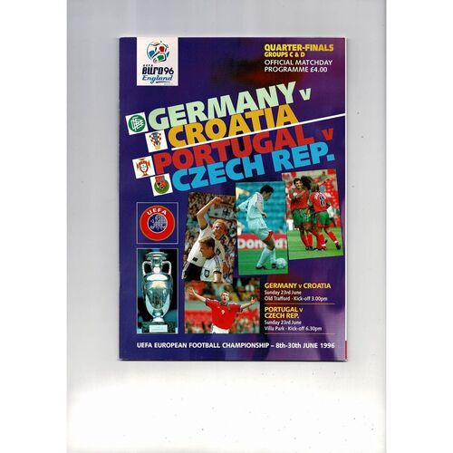 Euro 96 Qtr Final Group C & D Football Programme