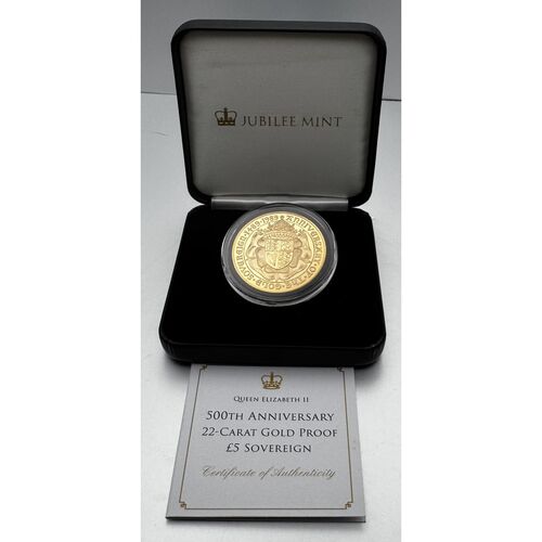 1989 Gold proof £5 quintuple sovereign