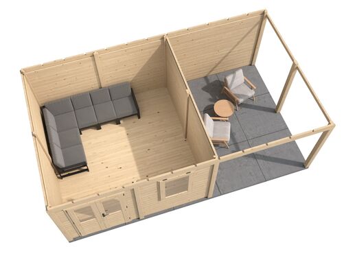 388cm x 388cm + 300cm Veranda