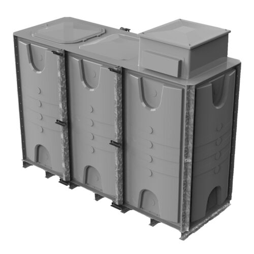 PW.3X1X2.IFB.AB - 6000 LITRE SECTIONAL WATER TANK, INTERNALLY FLANGED BASE (IFB) C/W FVH