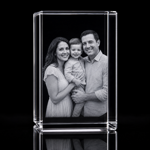 Arran 3D Crystal Block – 150 × 80 × 80 mm (Large 3D Crystal Photo Gift UK)