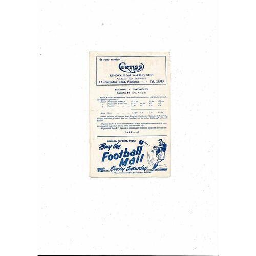 1959/60 Portsmouth v Stoke City Football Programme