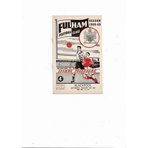 1959/60 Fulham v Blackpool Football Programme