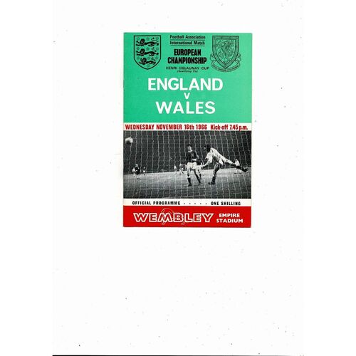 1966 England v Wales Football Programmes