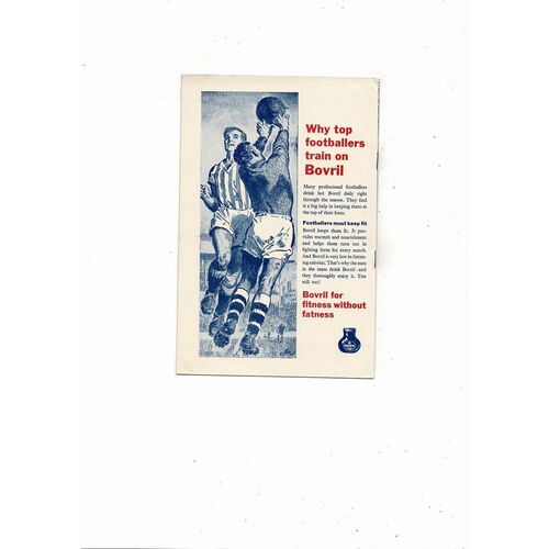 1963 England v Rest of the World Football Programme