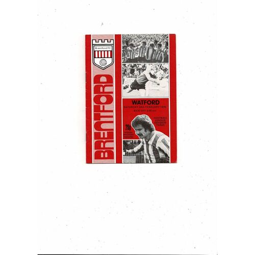 1978/79 Brentford v Watford Football Programme