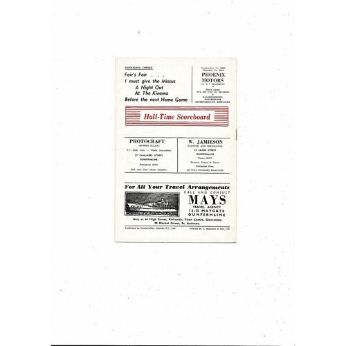 1968/69 Dunfermline v Rangers Football Programme