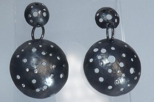 Silent Night Domed Dangly Earrings