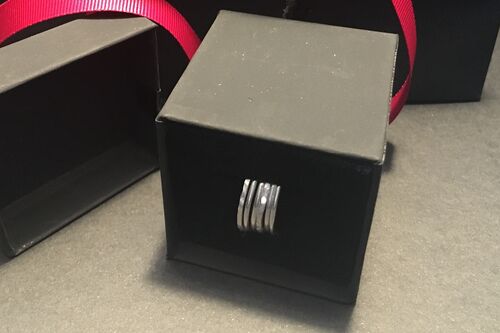 Silver Textured Stacking Rings