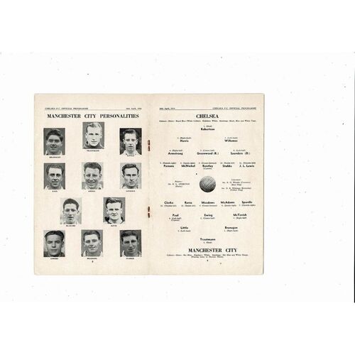 1953/54 Chelsea v Manchester City Football Programme