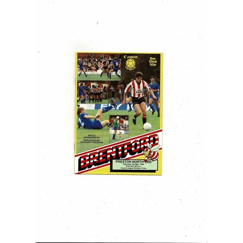 1984/85 Brentford v Preston Football Programme