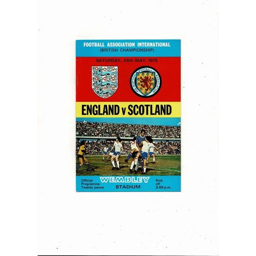 1975 England v Scotland Football Programme
