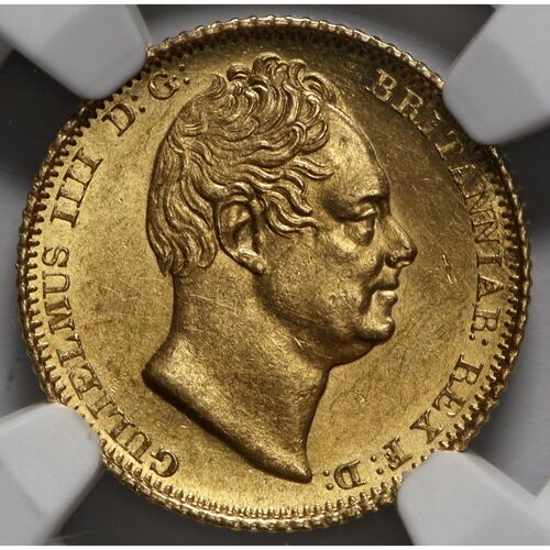 Extremely rare small size 1834 King William 111 gold half sovereign