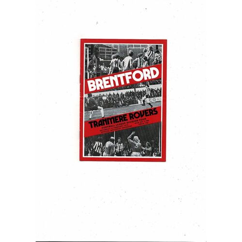 1975/76 Brentford v Tranmere Rovers Football Programme
