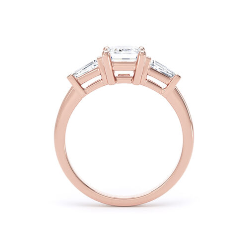 Emerald cut and tapered baguette diamond trilogy