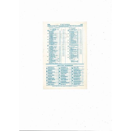 Manchester City v Stoke City Central League Football Programme 1966/67