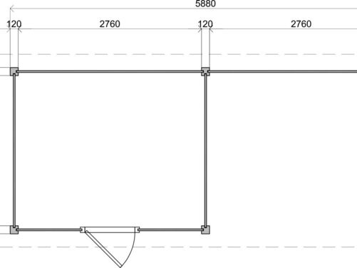 300cm x 250cm + 300cm Veranda