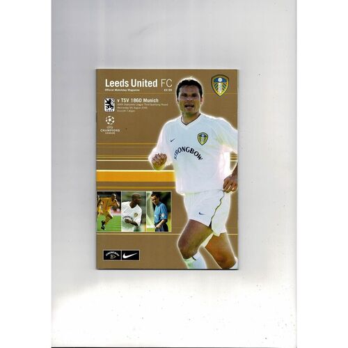 Leeds United v TSV 1860 Munich Champions League Football Programme 2000/01