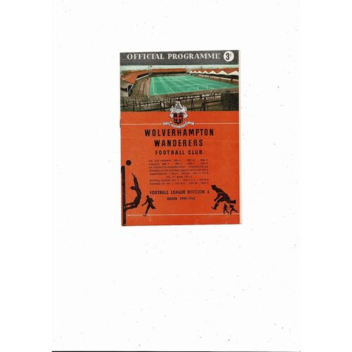 Wolves v Barcelona European Cup Football Programme 1959/60