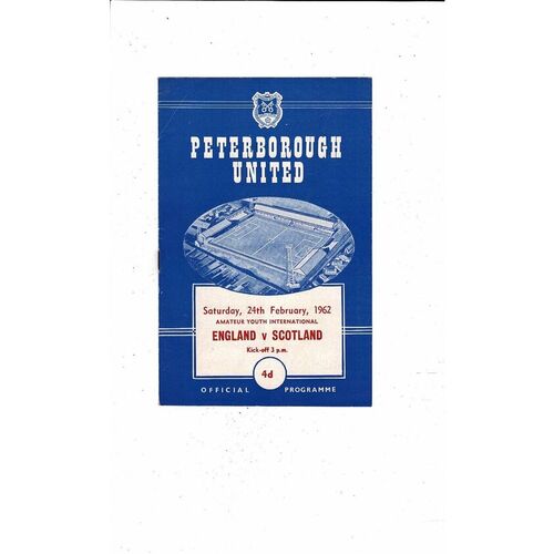 1962 England v Scotland Amateur Youth International Football Programme