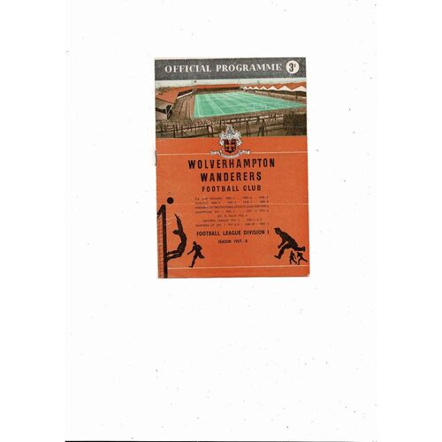 1957/58 Wolves v Preston Football Programme