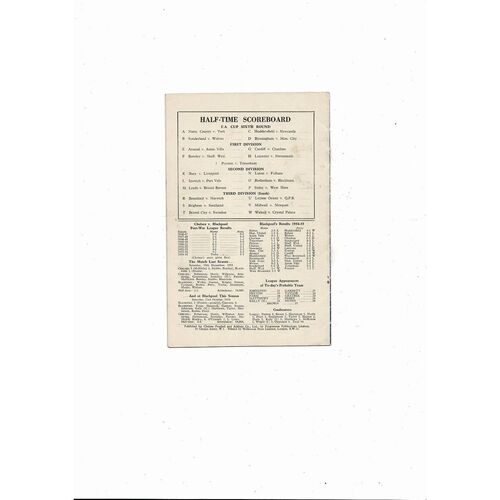 1954/55 Chelsea v Blackpool Championship Season Football Programme