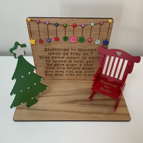 Christmas In Heaven Decoration | Customised Christmas Memorial | Save a Chair | Custom made Memorial Gift | Save A Seat