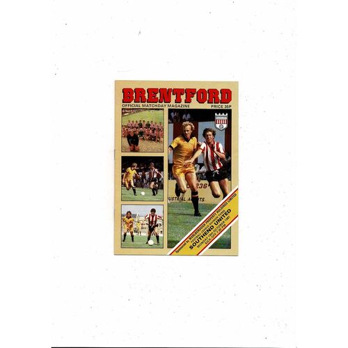 1981/82 Brentford v Southend United Football Programme
