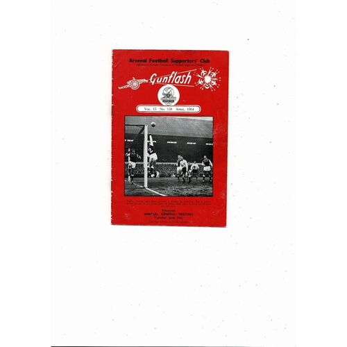 Arsenal Gunflash Magazine Vol 15 No. 158 April 1964