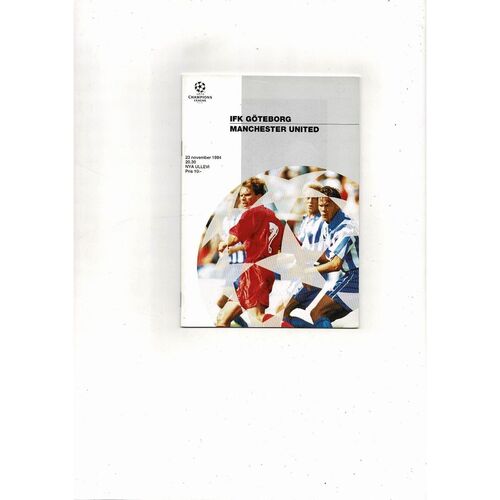 Gothenburg v Manchester United Champions League Football Programme 1994/1995