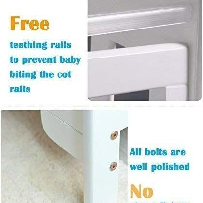 mcc direct Cot Bed Wooden Baby Cot Toddler Bed Premier Aloe Vera Water Repellent Mattress  - Orlando