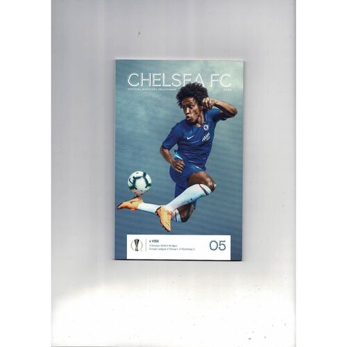 Chelsea v Vidi Europa League Football Programme 2018/19