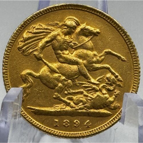 1894 Queen Victoria gold half sovereign