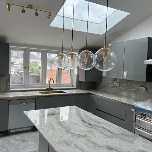 Marble kitchen worktop